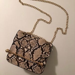 Shein Snakeskin Snap Front Bag